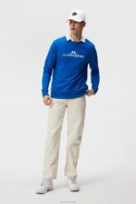 Alpha Crew Neck Sweatshirt Lapis Blue Men J.Lindeberg Clothing 66XF644 - Image 3
