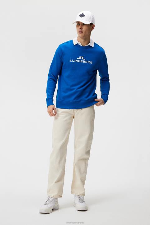 Alpha Crew Neck Sweatshirt Lapis Blue Men J.Lindeberg Clothing 66XF644 - Image 3