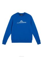 Alpha Crew Neck Sweatshirt Lapis Blue Men J.Lindeberg Clothing 66XF644 - Image 5