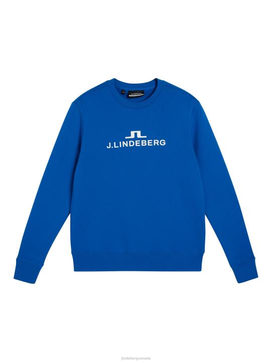 Alpha Crew Neck Sweatshirt Lapis Blue Men J.Lindeberg Clothing 66XF644 - Image 5