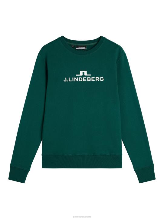 Alpha Crew Neck Sweatshirt Rain Forest Men J.Lindeberg Clothing 66XF642 - Image 5
