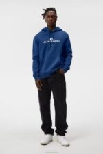 Alpha Hoodie Estate Blue Men J.Lindeberg Clothing 66XF540 - Image 3