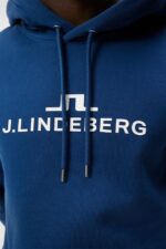 Alpha Hoodie Estate Blue Men J.Lindeberg Clothing 66XF540 - Image 4