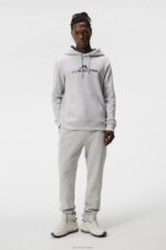 Alpha Hoodie Light Grey Melange Men J.Lindeberg Clothing 66XF537 - Image 2