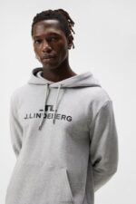 Alpha Hoodie Light Grey Melange Men J.Lindeberg Clothing 66XF537 - Image 3