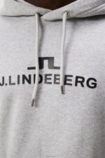 Alpha Hoodie Light Grey Melange Men J.Lindeberg Clothing 66XF537 - Image 4