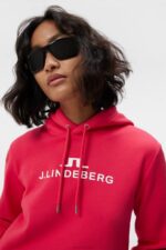 Alpha Hoodie Rose Red Women J.Lindeberg Clothing 66XF1791 - Image 4