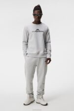 Alpha Sweatshirt Light Grey Melange Men J.Lindeberg Clothing 66XF541 - Image 2