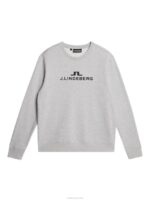 Alpha Sweatshirt Light Grey Melange Men J.Lindeberg Clothing 66XF541 - Image 5