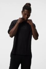 Alpha T-shirt Black Men J.Lindeberg Clothing 66XF3