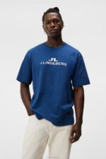 Alpha T-shirt Estate Blue Men J.Lindeberg Clothing 66XF2