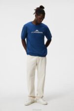 Alpha T-shirt Estate Blue Men J.Lindeberg Clothing 66XF2 - Image 3