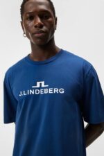 Alpha T-shirt Estate Blue Men J.Lindeberg Clothing 66XF2 - Image 4