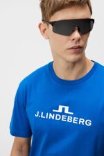 Alpha T-shirt Lapis Blue Men J.Lindeberg Clothing 66XF180 - Image 4