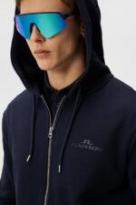 Alpha Zip Hood Navy Men J.Lindeberg Clothing 66XF639 - Image 3