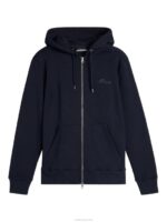 Alpha Zip Hood Navy Men J.Lindeberg Clothing 66XF639 - Image 4