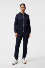 Alpha Zip Hood Navy Women J.Lindeberg Clothing 66XF1889 - Image 2
