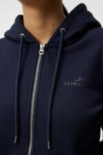 Alpha Zip Hood Navy Women J.Lindeberg Clothing 66XF1889 - Image 4