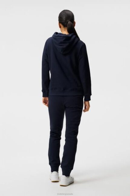 Alpha Zip Hood Navy Women J.Lindeberg Clothing 66XF1889