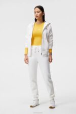 Alpha Zip Hood White Women J.Lindeberg Clothing 66XF1890 - Image 2