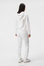 Alpha Zip Hood White Women J.Lindeberg Clothing 66XF1890