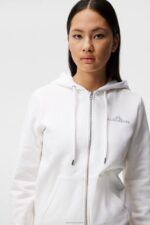 Alpha Zip Hood White Women J.Lindeberg Clothing 66XF1890 - Image 3