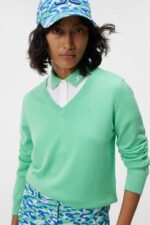 Amaya Knitted Sweater Jade Cream Women J.Lindeberg Clothing 66XF1810 - Image 3