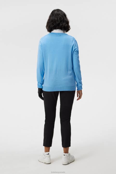Amaya Knitted Sweater Little Boy Blue Women J.Lindeberg Clothing 66XF1811 - Image 1