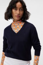 Amaya Knitted Sweater Navy Women J.Lindeberg Clothing 66XF1809 - Image 3