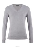 Amaya V-Neck Golf Sweater Grey Melange Women J.Lindeberg Clothing 66XF2837 - Image 4
