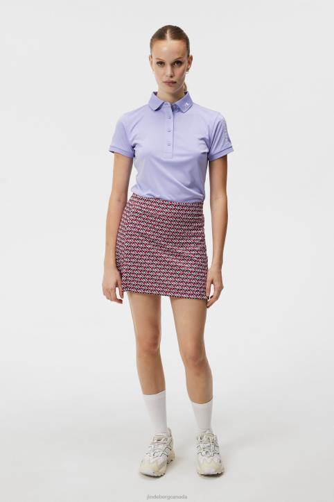 Amelie Mid-Length Print Skirt Micro Bridge Rose Red Women J.Lindeberg Clothing 66XF1581 - Image 2