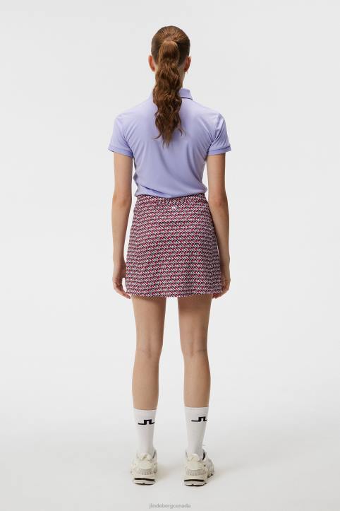 Amelie Mid-Length Print Skirt Micro Bridge Rose Red Women J.Lindeberg Clothing 66XF1581 - Image 1