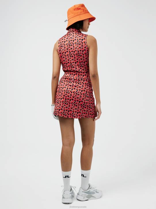 Amelie Mid Print Golf Skirt Faded Rose Animal Women J.Lindeberg Clothing 66XF2716 - Image 1