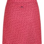 Amelie Mid Print Golf Skirt Hot Pink Bridge Monogram Women J.Lindeberg Clothing 66XF2720