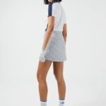 Amelie Mid Print Golf Skirt Navy Bridge Monogram Women J.Lindeberg Clothing 66XF2715