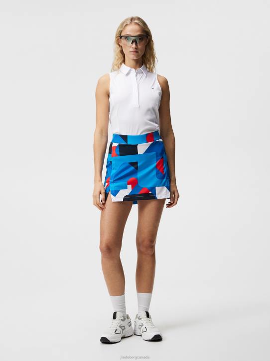 Amelie Mid Print Skirt Brilliant Blue Big Bridge Women J.Lindeberg Clothing 66XF1639 - Image 2
