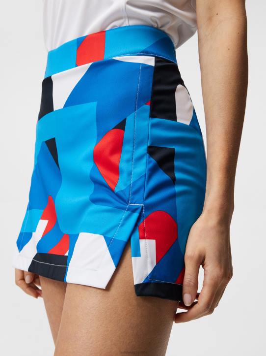 Amelie Mid Print Skirt Brilliant Blue Big Bridge Women J.Lindeberg Clothing 66XF1639 - Image 3