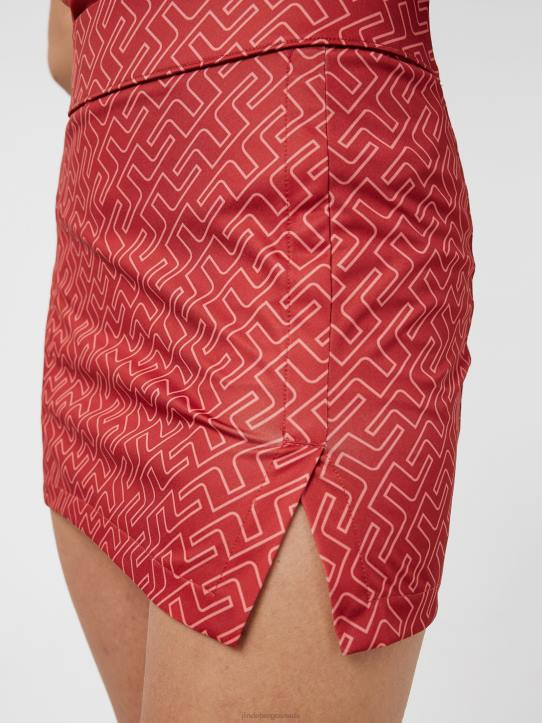 Amelie Print Golf Skirt Faded Rose Bridge Monogram Women J.Lindeberg Clothing 66XF2722 - Image 3