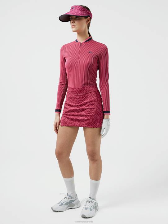 Amelie Print Golf Skirt Hot Pink Bridge Monogram Women J.Lindeberg Clothing 66XF2723 - Image 2