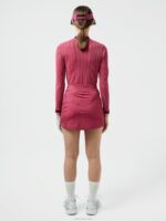 Amelie Print Golf Skirt Hot Pink Bridge Monogram Women J.Lindeberg Clothing 66XF2723