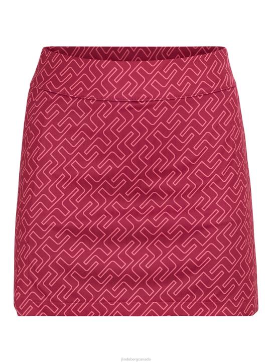 Amelie Print Golf Skirt Hot Pink Bridge Monogram Women J.Lindeberg Clothing 66XF2723 - Image 4