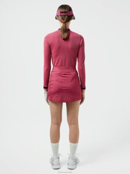 Amelie Print Golf Skirt Hot Pink Bridge Monogram Women J.Lindeberg Clothing 66XF2723