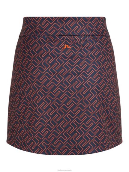 Amelie Print Golf Skirt Ketchup Bridge Monogram Women J.Lindeberg Clothing 66XF2724