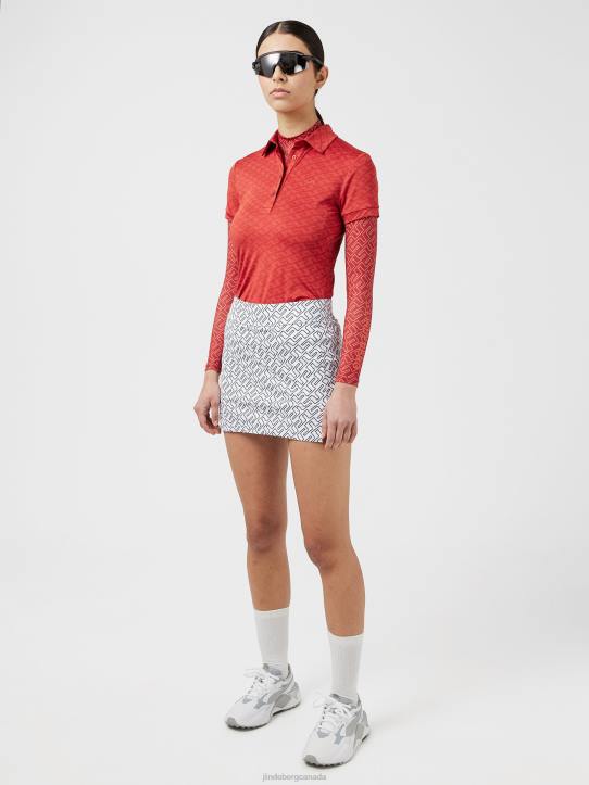 Amelie Print Golf Skirt Navy Bridge Monogram Women J.Lindeberg Clothing 66XF2721 - Image 2