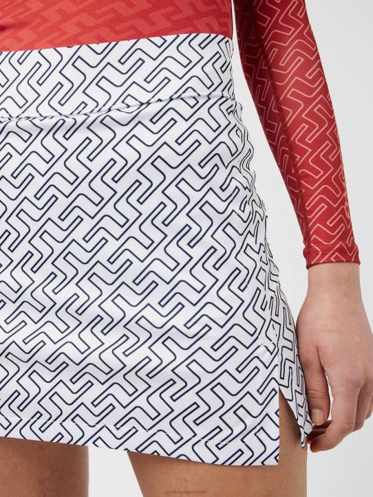 Amelie Print Golf Skirt Navy Bridge Monogram Women J.Lindeberg Clothing 66XF2721 - Image 3