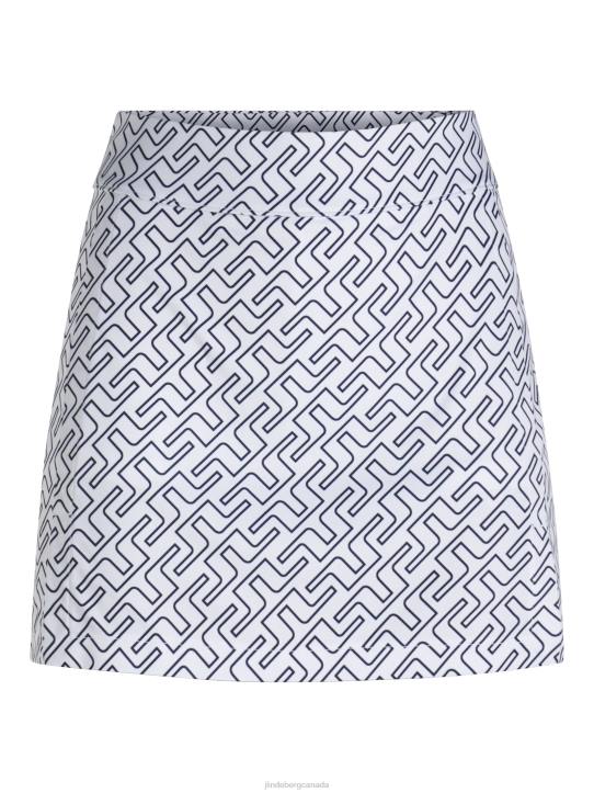 Amelie Print Golf Skirt Navy Bridge Monogram Women J.Lindeberg Clothing 66XF2721 - Image 4