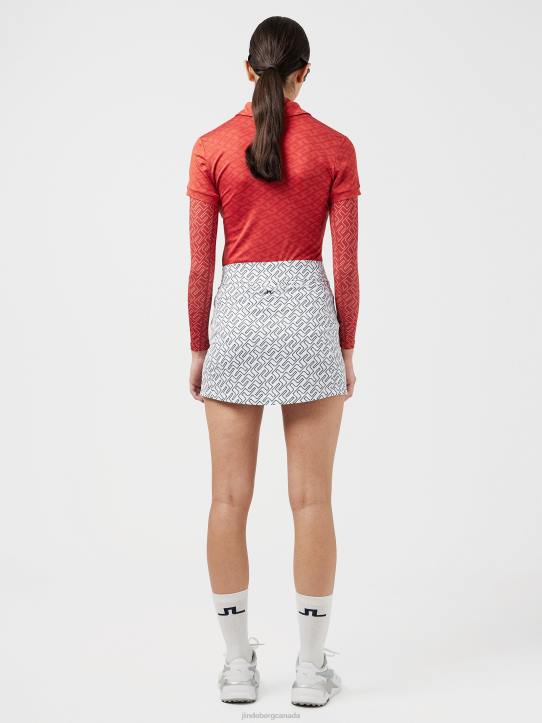 Amelie Print Golf Skirt Navy Bridge Monogram Women J.Lindeberg Clothing 66XF2721 - Image 1