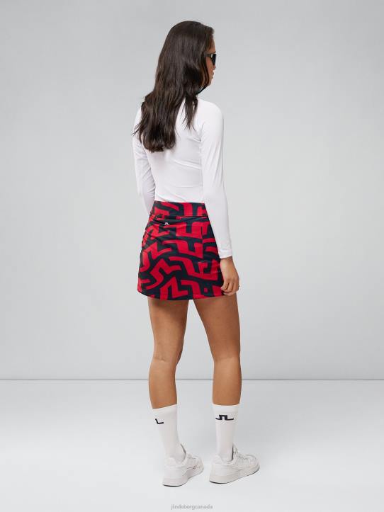 Amelie Print Skirt Bridge Swirl Red Women J.Lindeberg Clothing 66XF2662 - Image 2
