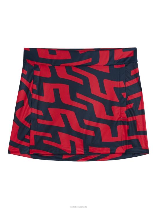 Amelie Print Skirt Bridge Swirl Red Women J.Lindeberg Clothing 66XF2662 - Image 5