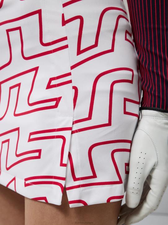 Amelie Print Skirt Bridge Swirl White Women J.Lindeberg Clothing 66XF2663 - Image 4